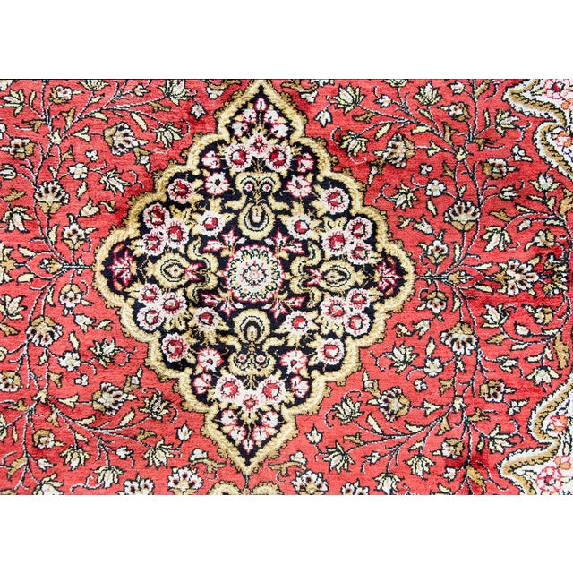 Late 20th Century Persian Silk Qum Rug For Sale - Image 9 of 13