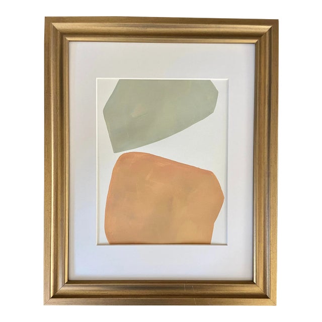 2023 "Clementina" Abstract Minimalist Painting on Cotton Paper by Artist r.k. Red For Sale