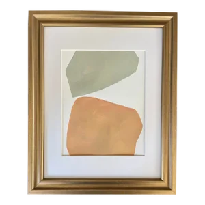 2023 "Clementina" Abstract Minimalist Painting on Paper by Artist r.k. Red