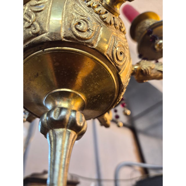 Gold Early 1800s Gold Gilded Bronze Candle Chandelier For Sale - Image 8 of 11