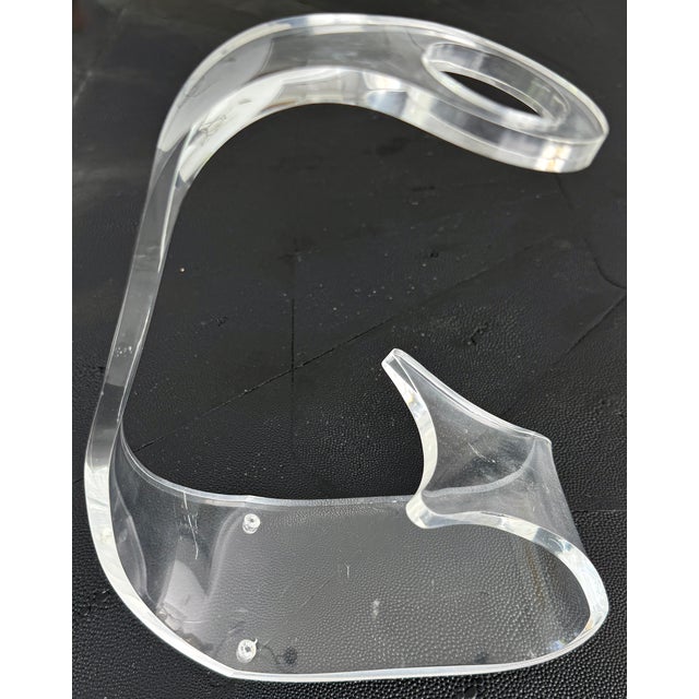 Mid-Century Modern Clear Lucite Wine Bottle Holder From 70's For Sale - Image 3 of 6