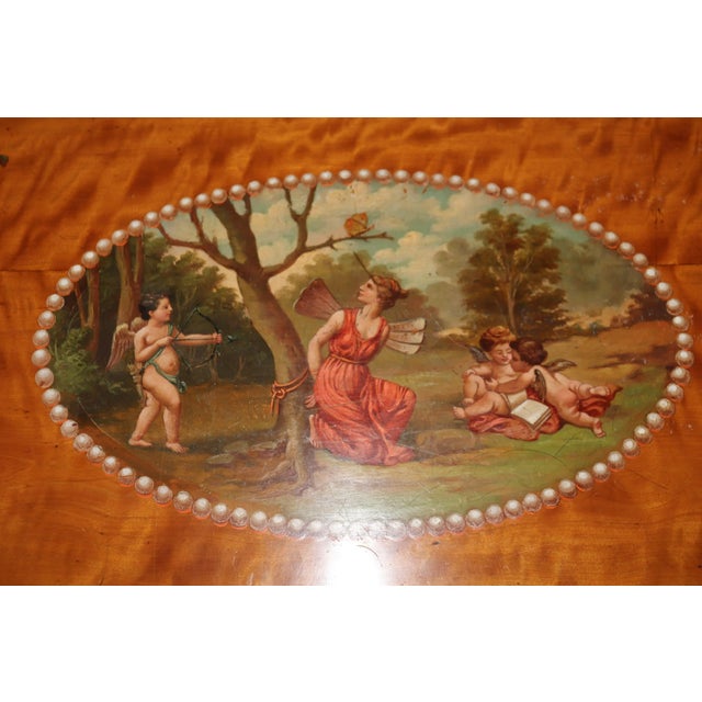 Brown Superb 19th Century Adams Paint Decorated Satinwood English Center Table For Sale - Image 8 of 9