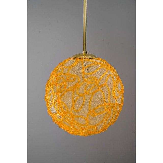 1970s Hanging Lamp with Acrylic Glass Shade from Austrolux, Vienna, 1970s For Sale - Image 5 of 13