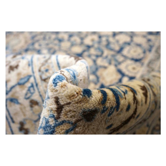 Antique Persian Tabriz Wool 12x18 Blue & Tan Handmade Area Rug #1141057 For Sale - Image 18 of 18