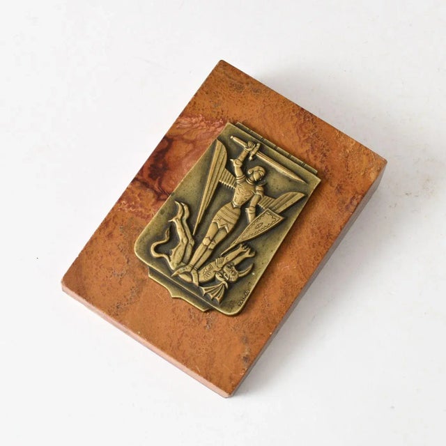 1940s Art Deco Archangel Michael Paperweight by Jacques Talmar, 1940s For Sale - Image 5 of 7