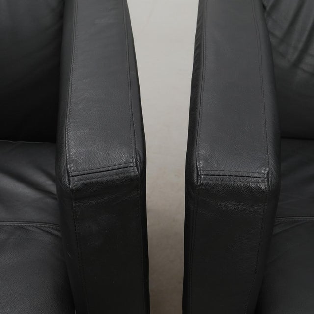 Vintage Chairs in Black Leather with Metal Frames from Ikea, 2000, Set of 2 For Sale - Image 6 of 8