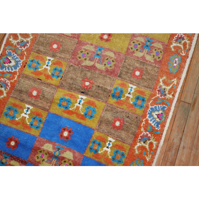 Textile Mid-20th Century Zabihi Collection Funky Turkish Anatolian Rugs - A Pair - 3'2" x 5'9" For Sale - Image 7 of 12