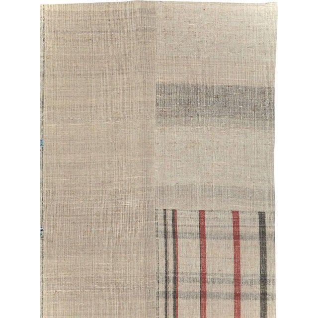 Rustic Galerie Shabab Collection Vintage Turkish Flatweave Kilim Room Size Carpet For Sale - Image 3 of 10