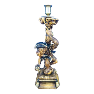 Vintage Bill Huebee Style Resin Extra Large Whimsical Pirate Monkey Candle Holder