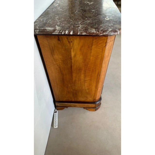 19th Century Neoclassical Burl Walnut Marble Top Chest of Drawer / Commodes For Sale - Image 9 of 12