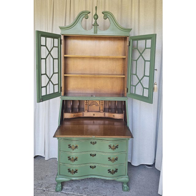 Green Secretary Hutch, Circa 1940's. For Sale - Image 4 of 18