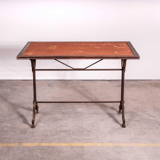 Wood Vintage French Intricate Relief Cast Base Table, 1920s For Sale - Image 7 of 11