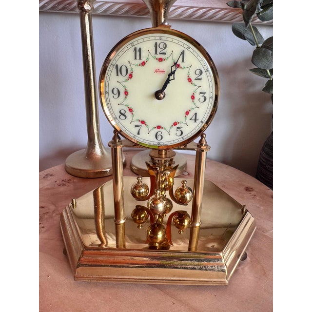 Vintage Kieninger & Obergfell Kundo Brass Hexagonal Anniversary Clock For Sale - Image 6 of 12