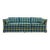 Vintage MCM Retro Plaid Sofa in Electric Blue and Green With Nailhead Trim For Sale