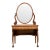 Antique Oak Dressing Table With Large Oval Vanity Mirror For Sale