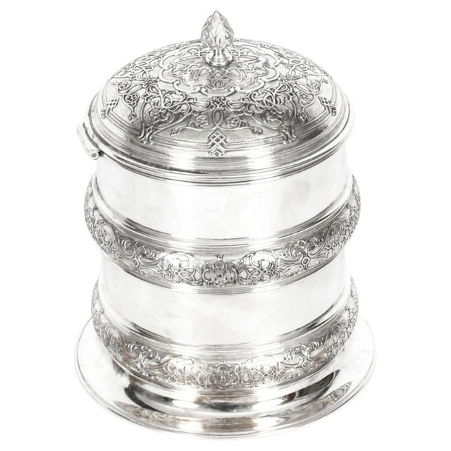 19th Century Silver Plate Drum Biscuit Box from Elkington & Co For Sale - Image 18 of 18
