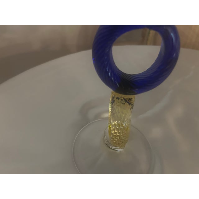 Contemporary Architectural Cobalt Blue Studio Art Glass Centerpiece 1980-1990 For Sale - Image 3 of 8