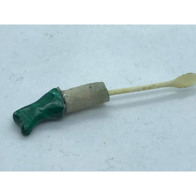Vintage Malachite Gourd Shape Snuff Bottle For Sale - Image 11 of 12