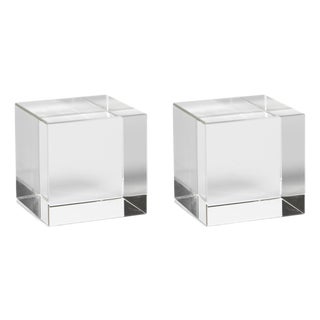 3.5-Inch Jacy Crystal Glass Straight Cube- Set of 2 For Sale