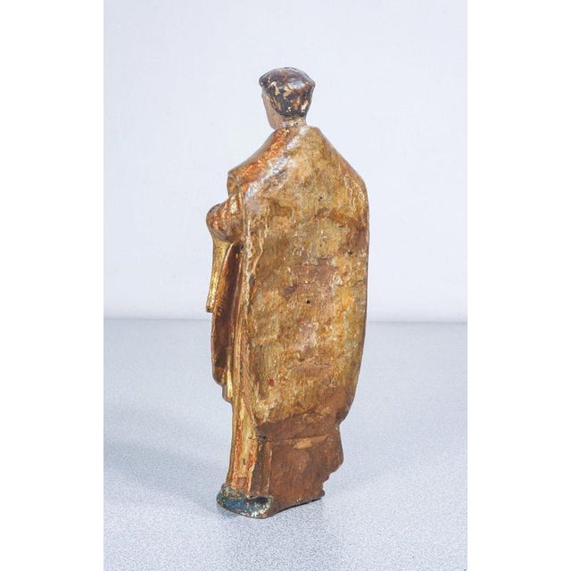 Italian Artist, Sculptures of Religious Saints. 1700, Wood and Gold For Sale - Image 18 of 18
