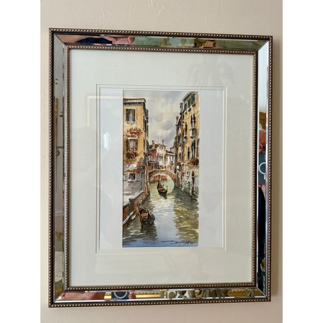 2010s Watercolor of Venice by Noted Artist Bonazzon For Sale - Image 5 of 5