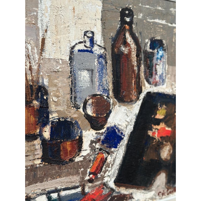 Mid-Century Modern Eric Lundberg, The Work Table Atelier, 1960s, Oil on Canvas For Sale - Image 3 of 18
