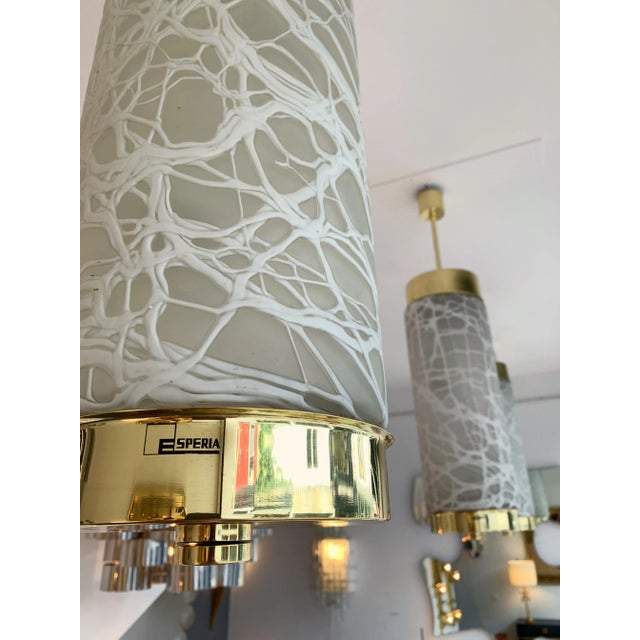 1990s Brass Murano Glass by Esperia Pendant Lights, Italy, 1990s For Sale - Image 5 of 10