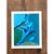 Vintage Figurative Blue Acrylic Oil in Canvas For Sale In West Palm - Image 6 of 12