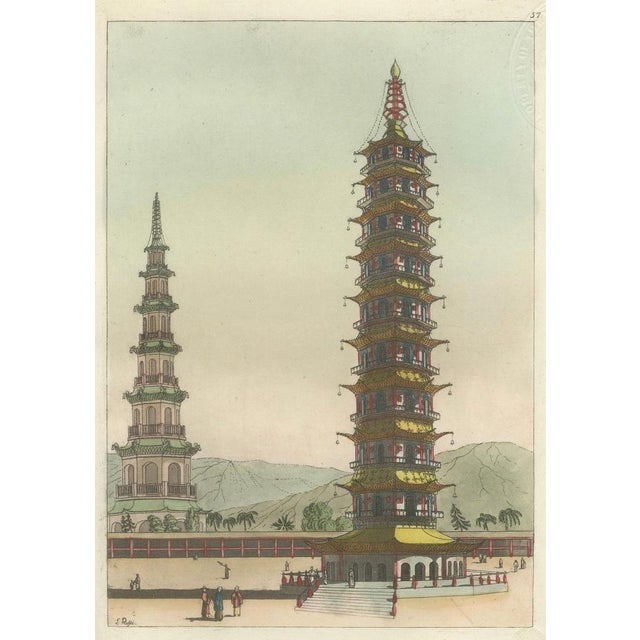 Early 19th Century Ferrario, Porcelain Tower of Nanjing Pagoda, 1815, Print For Sale - Image 5 of 9