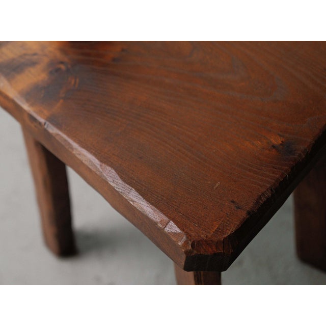 Vintage Brutalist Handcrafted Chestnut Chairs, France, 1970, Set of 6 For Sale - Image 6 of 18