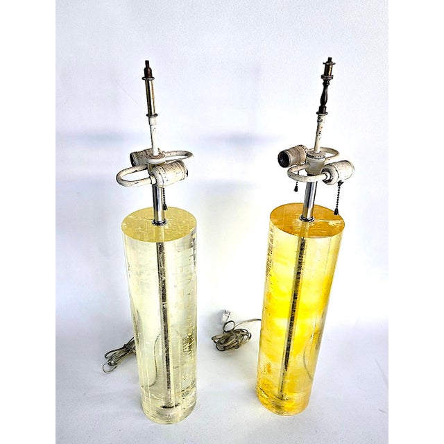Mid 20th Century Frederick Cooper Chicago Fractal Resin Tall Table Lamps, Set of 2 For Sale - Image 13 of 17