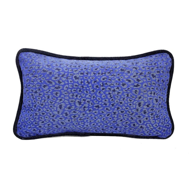 1990s Leopard Cowhide Pillow With Glitter Silver and Piping - a Pair For Sale - Image 5 of 12