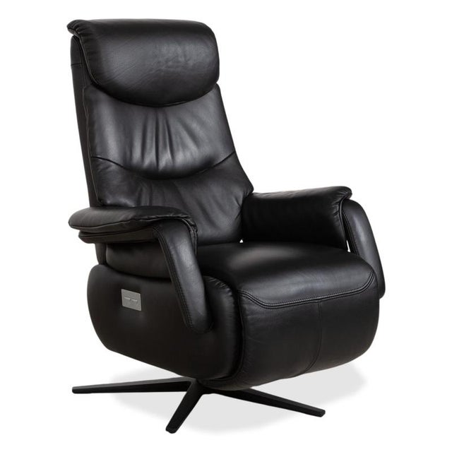 Modern Mondo Multimaxx Relaks Leather Armchair Black Electric Function For Sale - Image 3 of 18