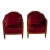 1940s Classic French Art Deco Barrel Back Club Chairs - A Pair For Sale