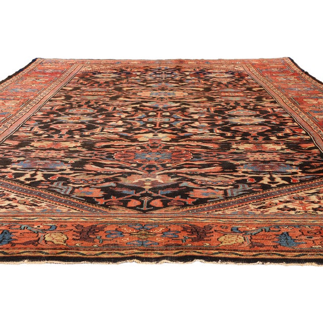 Rustic Late 19th Century Persian Sultanabad Rug, 08'08 X 12'05 For Sale - Image 3 of 10