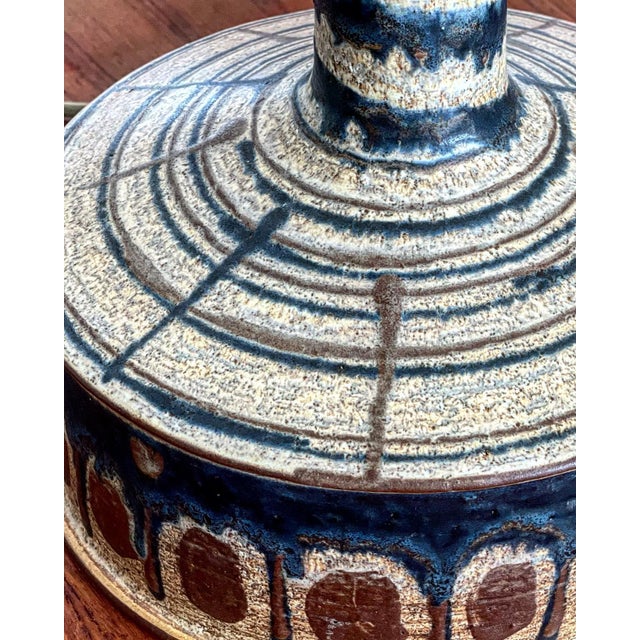 Danish Ceramic Table Lamp by Jette Hellerøe for Axella, Denmark, 1970s For Sale - Image 4 of 6