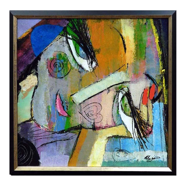Helen Zarin "Visage X95"Oil Canvas Framed Hand Signed Make an Offer For Sale