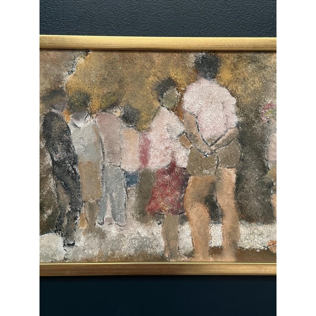 Mid-Century Modern Erling Slagerstad, Gathering, 1992, Oil on Panel, Framed For Sale - Image 3 of 16