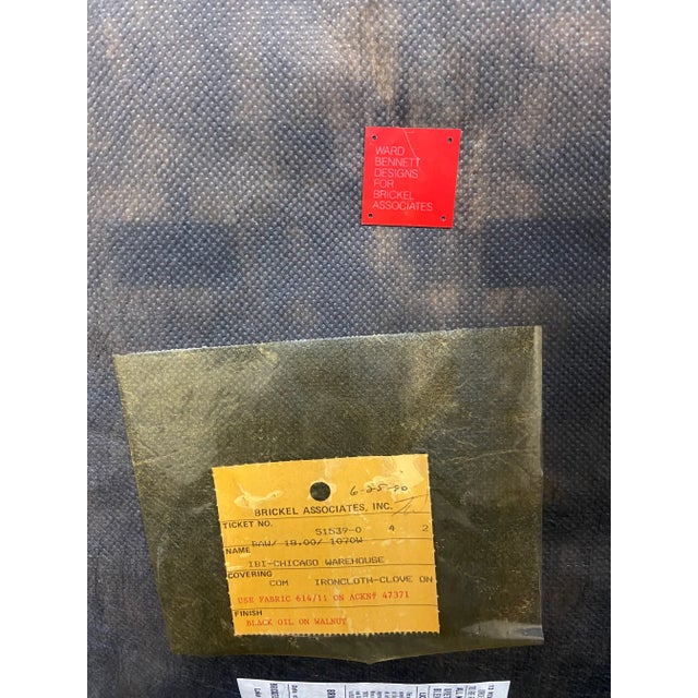 Olive Late 20th Century Ward Bennett Associates Chairs With Khaki Fabric and Wood Frame - Set of 8 For Sale - Image 8 of 8