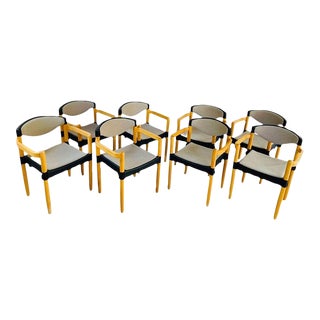 1970s Set 8 'Strax' Dining Chairs by Hartmut Lohmeyer for Casala, West Germany For Sale