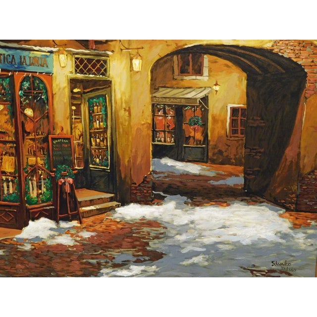Textile Viktor Shvaiko"Light on the Snow"Hand Signed Serigraph on Canvas, Europe #74/360 For Sale - Image 7 of 8