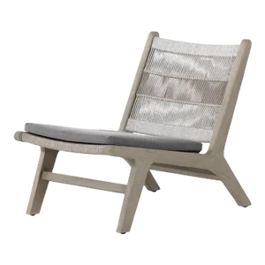 Four Hands Julian Weathered Grey Teak and Handwoven Rope Outdoor Chair