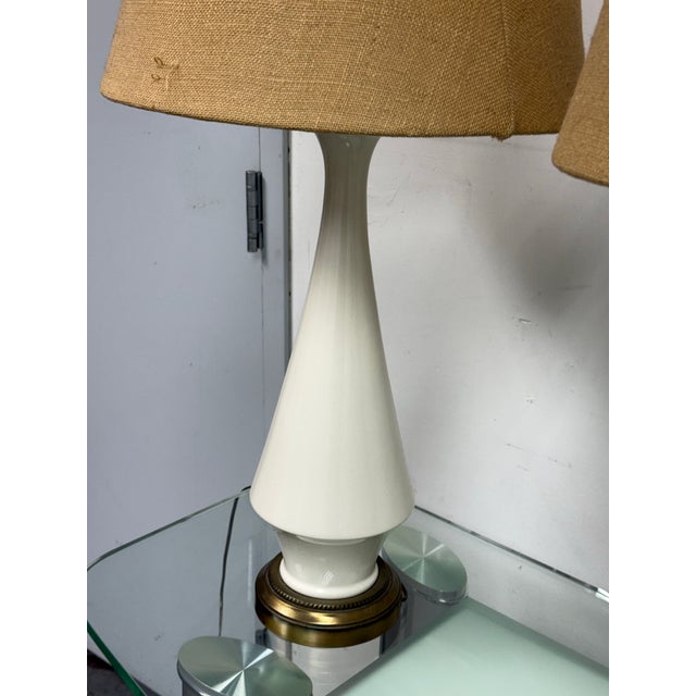 Mid Century Blanc De Chine Table Lamps, Pair For Sale In San Francisco - Image 6 of 12