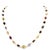 Contemporary Multicolor Gemstone 14k Yellow Gold Oval Link Necklace For Sale - Image 3 of 4