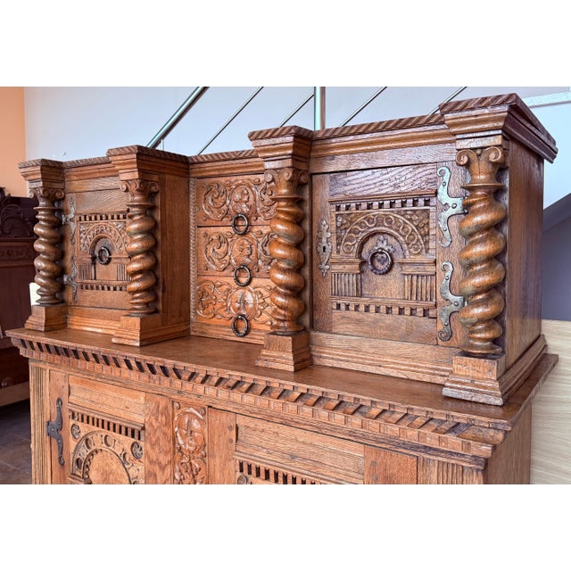 Rustic Late 19th Century Boho Hand Carved Dutch Cabinet For Sale - Image 3 of 18