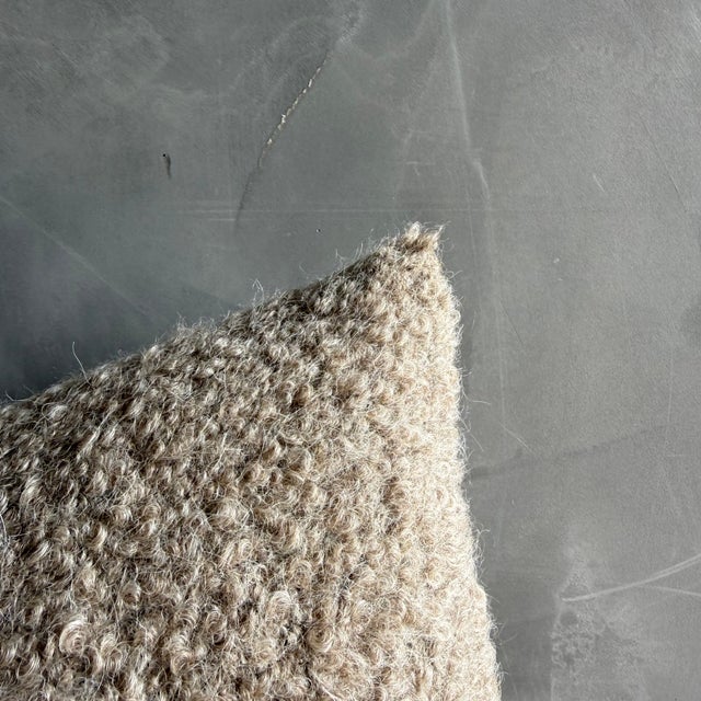 Mid-Century Modern Bloom Home Collection Mohair Wooly Lumbar Pillow 12" X 20" For Sale - Image 3 of 5