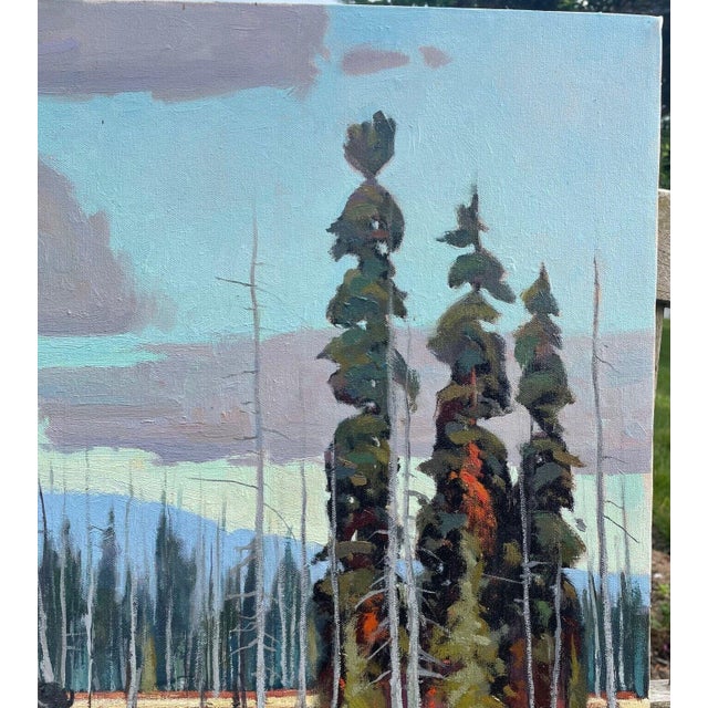 Textile Original John Loughlin 'bison in Yellowstone Park Landscape Oil Painting For Sale - Image 7 of 10