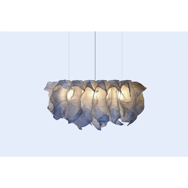 Blue nebula grande hand-painted pendant lamp by mirei monticelli dimensions: d 150 x w 50 x h 60 cm materials: banaca...