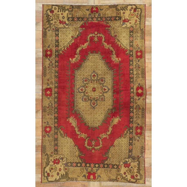 Vintage Turkish Oushak Rug - 05'02 X 08'08 For Sale - Image 10 of 11