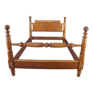 Mid Century Early American Style Cherry Full Size Cannonball Poster Bed 607-580 For Sale